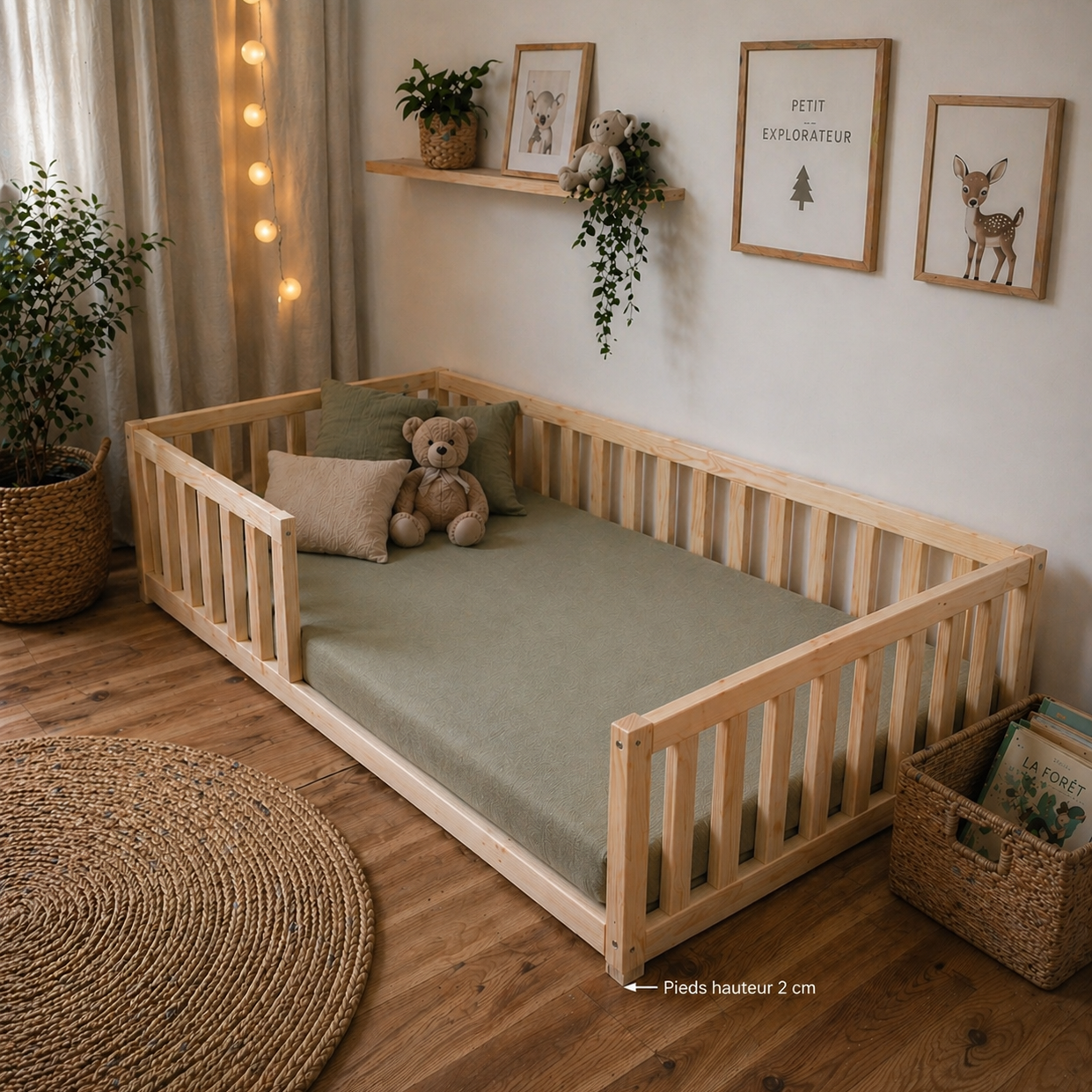 Lit Ourson en bois massif