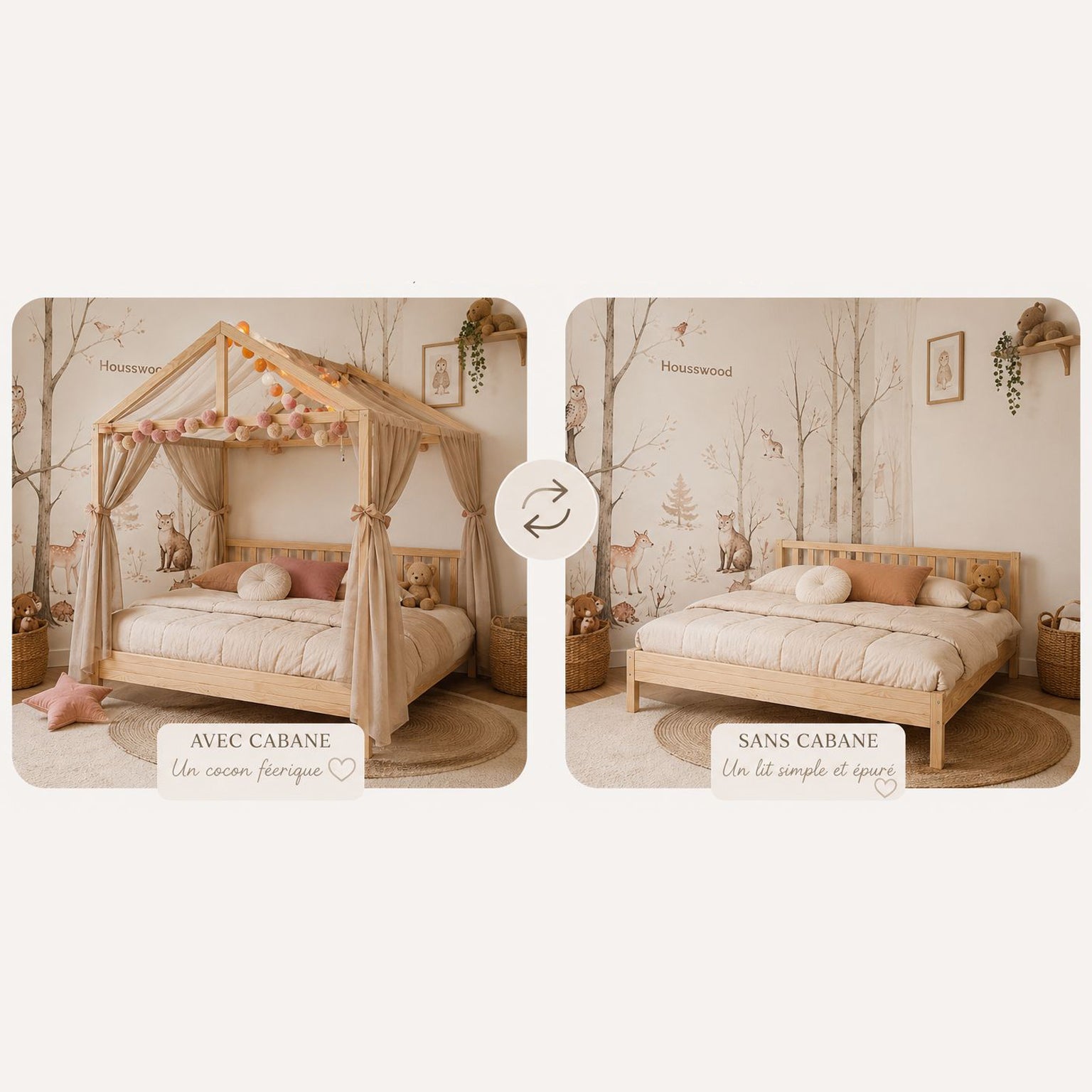 Lit enfant / ado Girafe en bois massif