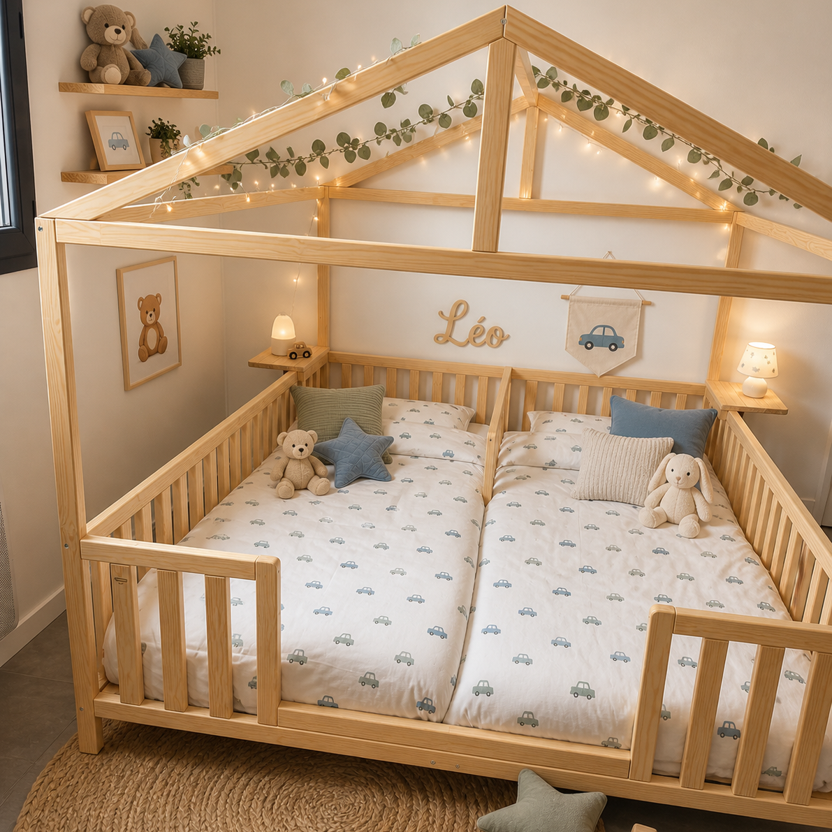 Lit cabane double montessori 